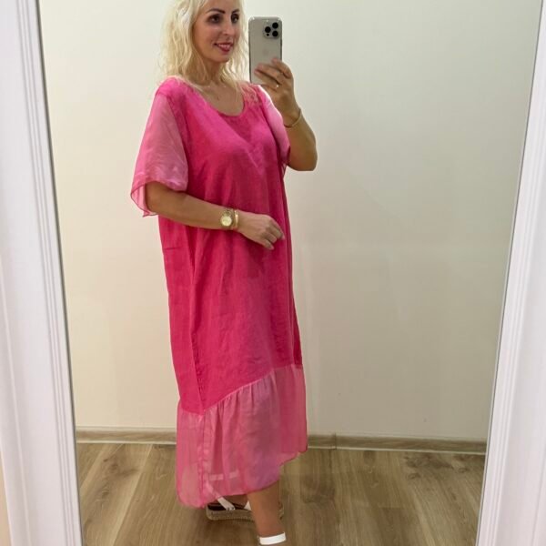 Itališka Lininė Suknelė Su Tiuliu