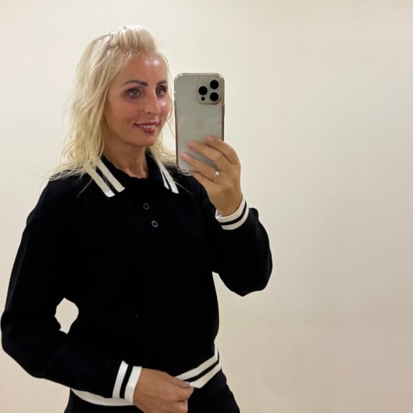 Trumpas Polo Megztukas Juodas