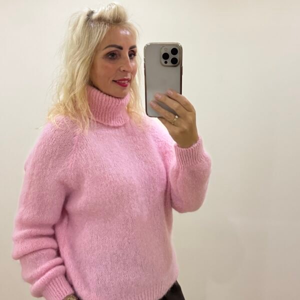 Storas Rožinis Baby Alpaka su Vilna