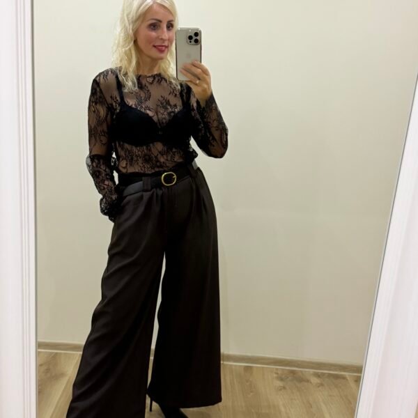 Klasikinės Šokoladinės Kelnės Su Guma+Diržas