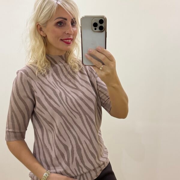 Kakavinis Kašmyrinis Zebro Rašto Megztukas