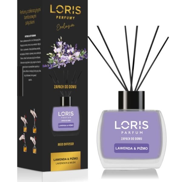 LORIS namų kvapas su lazdelėmis - LEVANDŲ IR MUSKUSO 120ml