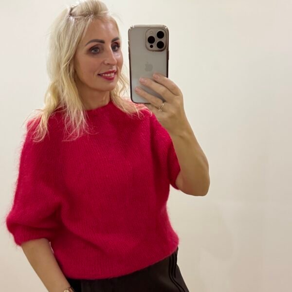 Kid Mohera Raudonas Megztukas