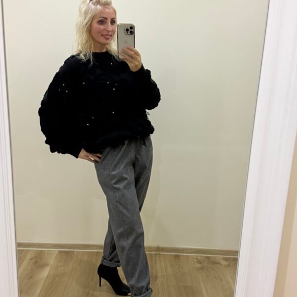 Juodas Kalėdinis Megztukas