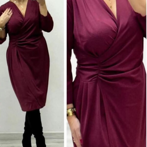 Elegantiška Klasikinė Suknelė Burgundiška