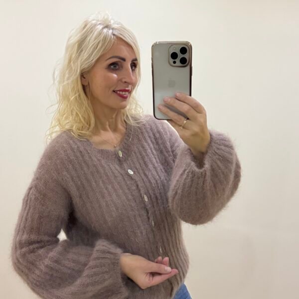 Fango Spalvos Kid Moheros Megztukas Pūstomis Rankovėmis