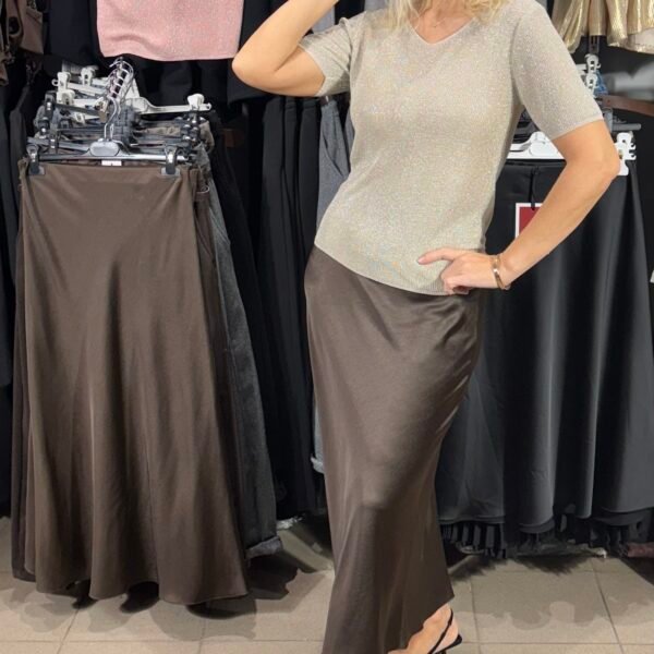 Blizgi Palaidinė Su Liureksu Aukso Spalvos