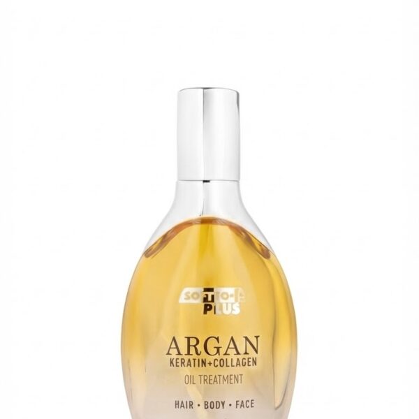 Softto Plus Argan Keratin + Collagen Oil Treatment – Argano, keratino ir kolageno aliejus plaukams, kūnui ir veidui, 120 ml