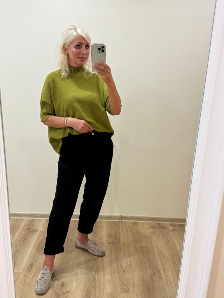BESTSELERIS Prabangus oversize megztukas Pistacinis — 1 nuotrauka