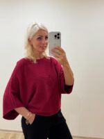 Tamsaus Vyno Kimono Megztukas — 3 nuotrauka