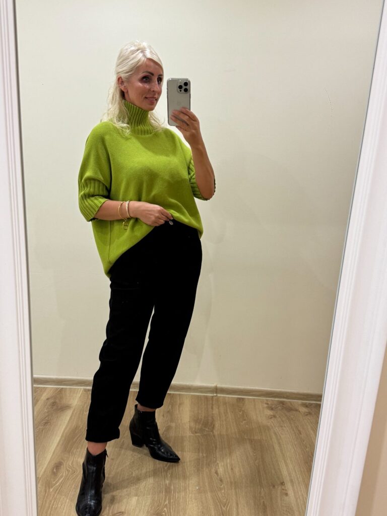 BESTSELERIS Prabangus oversize megztukas Pistacinis — 1 nuotrauka