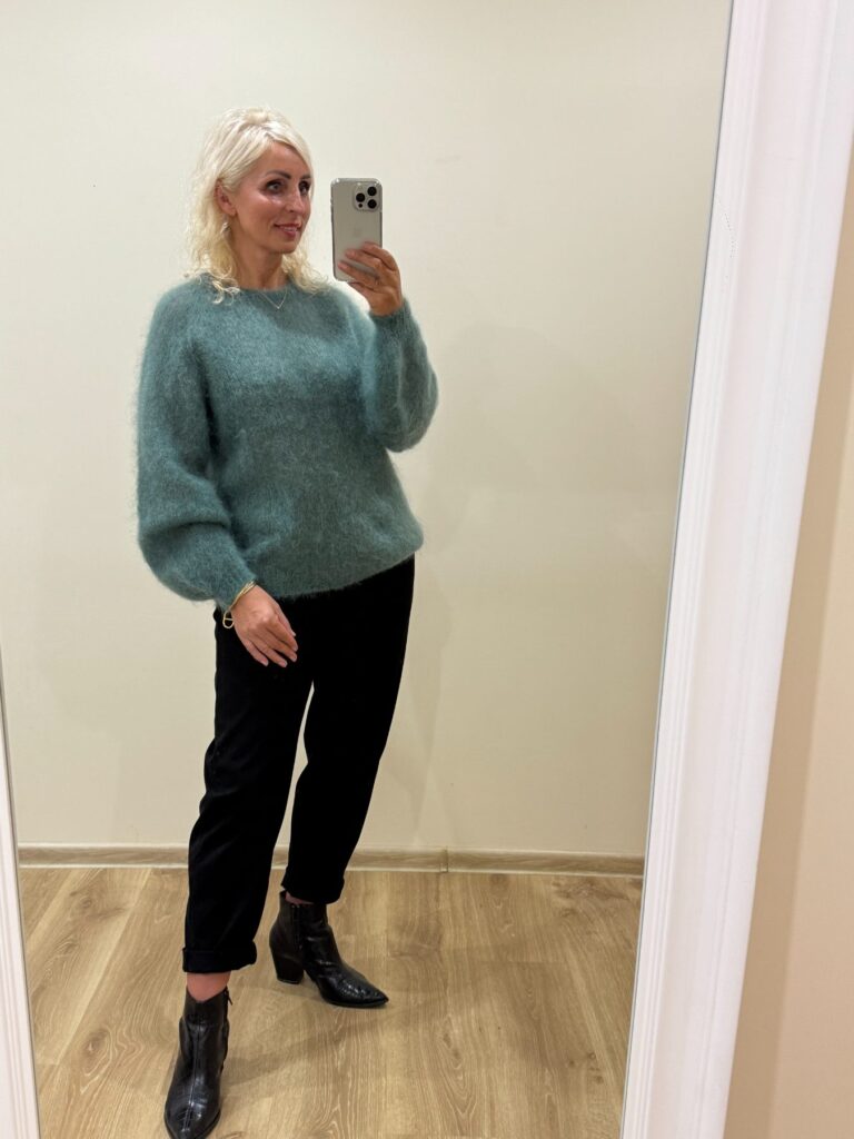 Premium Klasės Smaragdinis Kid Mohera Megztukas — 1 nuotrauka